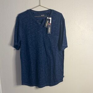 Men’s L Buffalo Jeans Blue Short Sleeve Henley Shirt